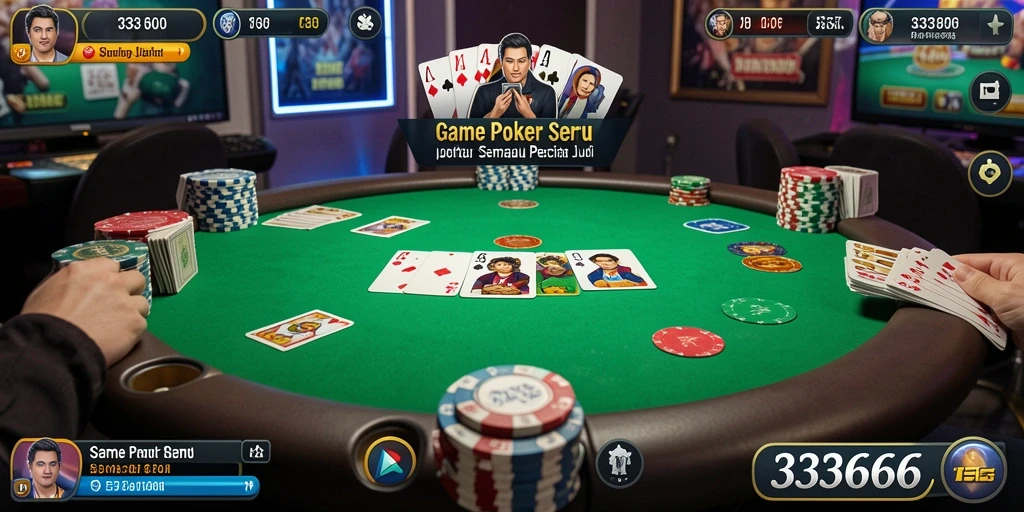 Screenshot utama dari gameplay poker yang mendebarkan di 333666.