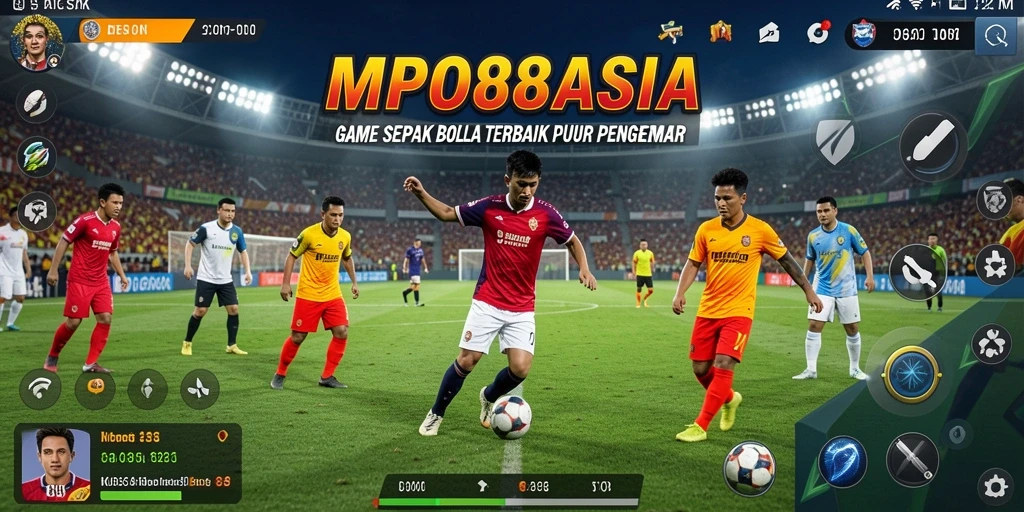 Screenshot MPO88ASIA menampilkan aksi seru dalam pertandingan sepak bola.