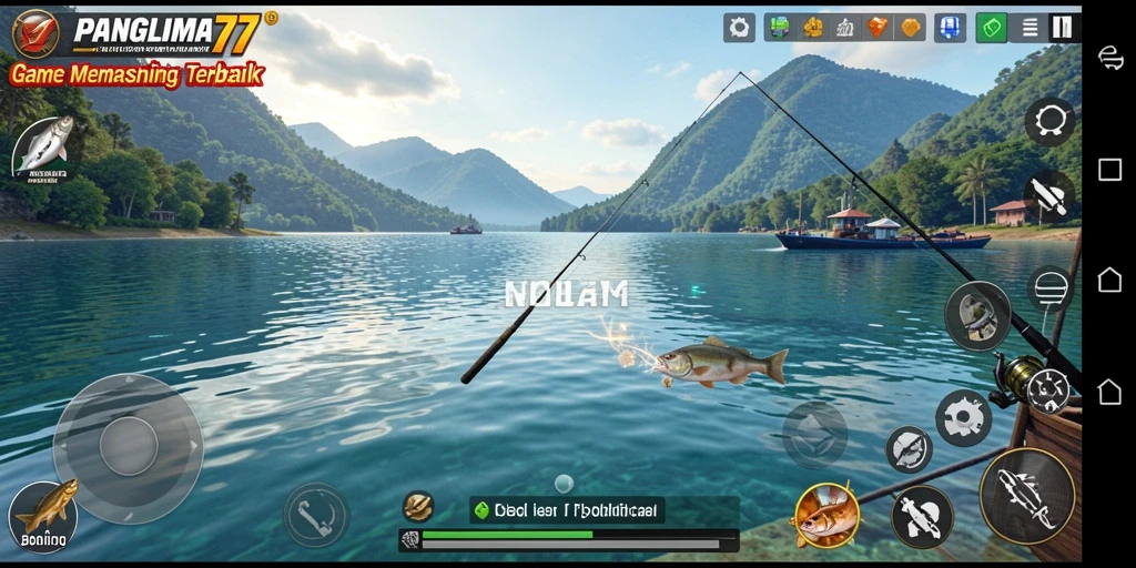 Tangkapan besar di PANGLIMA77, menunjukkan aksi memancing seru.