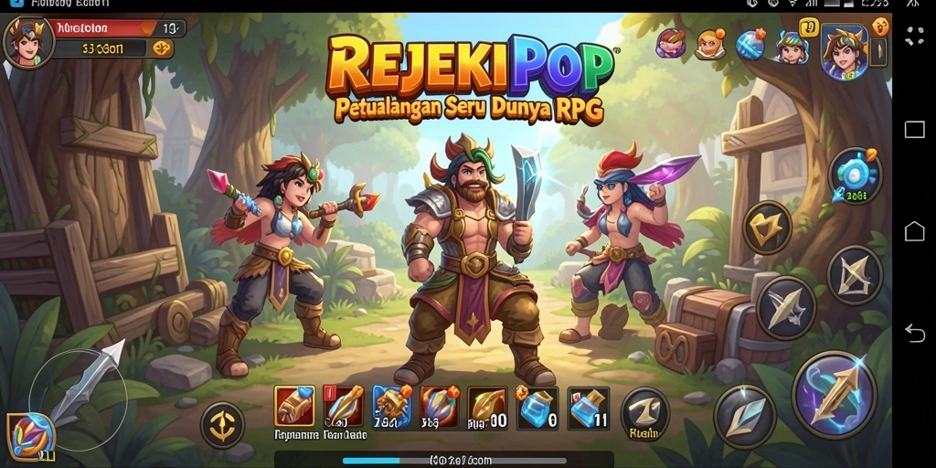 Screenshot menampilkan aksi petualangan menarik dalam REJEKIPOP.